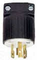 Cooper Wiring L2420P Locking Device Plug, 20A 347V, L24-20P, 2P3W, Polarized, Grounding - Polycarbonate - Black, White