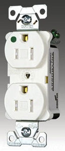 Cooper Wiring TR8200VM Modular Duplex Outlet, 125V 15A, 2P3W, 5-15R, Hospital - Grounding - Nylon Face, PVC Base - Ivory