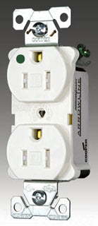 Cooper Wiring TR8200VM Modular Duplex Outlet, 125V 15A, 2P3W, 5-15R, Hospital - Grounding - Nylon Face, PVC Base - Ivory