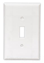 Cooper Wiring PJ1W Decora Wall Plate, (1) Toggle Switch, 1-Gang, Commercial Grade Mid, Polycarbonate - White