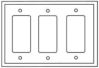 Cooper Wiring PJ263GY Decora Wall Plate, GFCI, (3) Decorator, 3-Gang, Mid-Sized, Polycarbonate - Gray