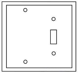 Cooper Wiring PJ113LA Decora Wall Plate, (1) Blank, (1) Toggle Switch, 2-Gang, Mid, Polycarbonate - Light Almond