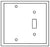 Cooper Wiring PJ113LA Decora Wall Plate, (1) Blank, (1) Toggle Switch, 2-Gang, Mid, Polycarbonate - Light Almond