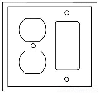 Cooper Wiring PJ826A Decora Wall Plate, (1) Decorator, (1) Duplex Receptacle, 2-Gang, Mid, Polycarbonate - Almond
