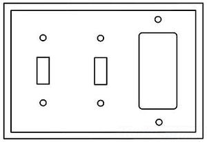 Cooper Wiring PJ226A Decora Wall Plate, (1) Decorator, (2) Toggle Switch, 3-Gang, Mid, Polycarbonate - Almond