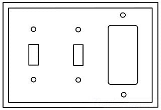 Cooper Wiring PJ226A Decora Wall Plate, (1) Decorator, (2) Toggle Switch, 3-Gang, Mid, Polycarbonate - Almond