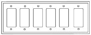 Cooper Wiring PJ266B Decora Wall Plate, GFCI, (6) Decorator, 6-Gang, Mid-Sized, Polycarbonate - Brown