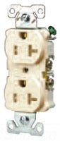 Cooper Wiring TR5362WM Modular Duplex Outlet, 125V 20A, 2P3W, 5-20R, Construction - Grounding - Nylon Face, PVC Base - White