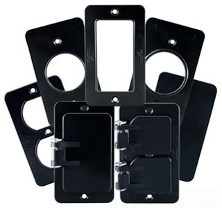 Cooper Wiring WD3061BK Portable Outlet Box Cover Plate, Blank - Black