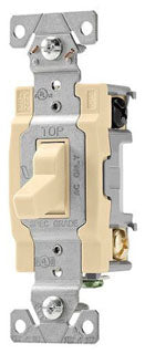 Cooper Wiring CS420V-BU AC Toggle Switch, 20A 120/277V, 4-Way, 1 HP at 120V, 2 HP at 277V, Nylon, Side Wired, Commercial - Ivory