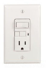 Cooper Wiring VGFS15V-MSP Combo Switch & Receptacle, 120V 15A NEMA 5-15R, 2P3W Grounding Straight Blade, Decorator - Ivory