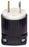 Cooper Wiring L115P Locking Device Plug, 15A 125V, L1-15P, 2P3W, Polarized, Non-Grounding - Polycarbonate - Black, White