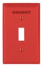 Cooper Wiring EM5134RD-BOX Decora Wall Plate, Emergency, (1) Toggle Switch, 1-Gang, Standard Extra Deep-Sized, Nylon - Red