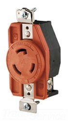 Cooper Wiring IGL620R-C Locking Device Single Receptacle, 20A 250V, L6-20R, Isolated Ground - Glass-Filled Nylon - Orange