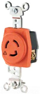 Cooper Wiring IGL515R Locking Device Single Receptacle, 15A 125V, L5-15R, 2P3W, Single Locking, Isolated Ground - 1.38 Inch - Glass-Filled Nylon