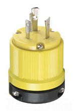 Cooper Wiring CRL620P Locking Device Plug, 20A 250V, L6-20P, 2P3W, Polarized, Grounding - Nylon Body, 0.069 Inch Thk Nickel Plated Brass - Yellow