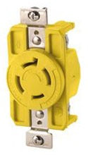 Cooper Wiring CRL1420R Locking Device Single Receptacle, 20A 125/250V, L14-20R, Grounding - Corrosion Resistant, Chemical Resistant - Thermoplastic/Glass-Filled Nylon - Yellow
