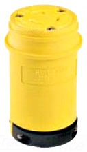 Cooper Wiring L630CW Locking Device Connector, 30A 250V, L6-30R, 2P3W, Polarized, Grounding - Nylon Interior, Santoprene Thermoplastic Elastomeric Over Glass-Filled Polypropylene Exterior - Yellow