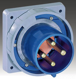 Cooper Wiring CD430B9W Pin & Sleeve Inlet, 30A 250V, 3P4W - Nylon 6, PC/PET - Blue